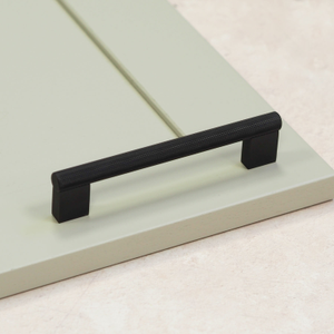 Matt Black Knurled Cabinet Handles 128mm & 320mm & Round Knob - 128mm