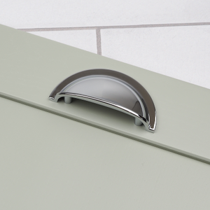 Polished Chrome Cup Handle and 2 Sizes of Matching Round Knobs - 64mm Cup