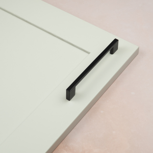 Matt Black Slim Square Cabinet D Handles 128mm 160mm 192mm - 128mm Handle