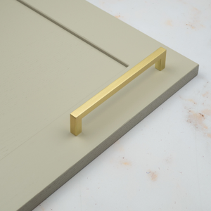 Satin Brass Square Cabinet Bar Handles - 160mm Handle