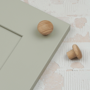 Beech Wood Round Button Cupboard Knob