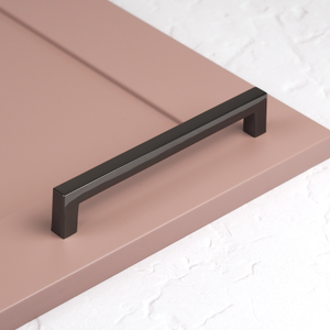 160mm Black Nickel Gloss Square D Cabinet Handle