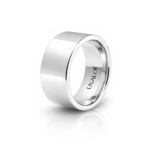 Women's Wide Smooth French-Edge Sterling Silver Band: Timeless Elegance (Q 1/2 (UK))