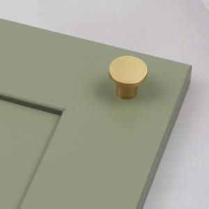 Brushed Brass Circular Disc Pull Knob