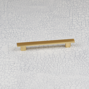 Satin Brushed Brass Ribbed Cabinet Handle Collection in 7 Styles - 128mm Handle