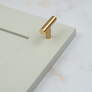 Brass Gold Cabinet T Bar Slim Handles in 3 Sizes & Matching Pull Knob - 48mm Pull