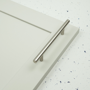 Brushed Nickel Cabinet T Bar Slim Handles in 3 Sizes & Matching Pull Knob - 128mm Handle