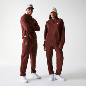 New York Yankees MLB Midi League Essential Brown Oversized Full Zip Hoodie