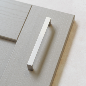 Brushed Nickel Slim Square Cabinet Handles in 5 Sizes - 128mm