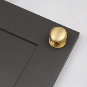 76mm Satin Brass Cup Handle & 3 Sizes of Matching Knobs - 38mm Knob