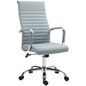 Vinsetto Silla de Escritorio Giratoria con Respaldo Alto Altura Ajustable Función Basculante y Reposabrazos Gris Claro