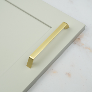64mm 160mm Brushed Brass Cabinet Handles & Matching Knobs - 160mm Handle