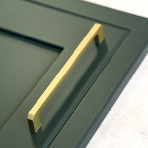 Matt Brass Squared Angular Cabinet Handles in 5 Sizes - 160mm Handle
