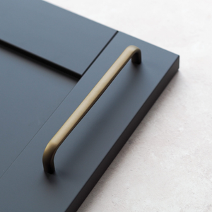 Dark Matt Brass Rounded Cabinet Curved D Handle 160mm Centres