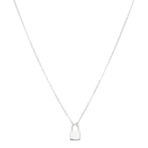 New Sterling Silver 16" Small Padlock Necklace