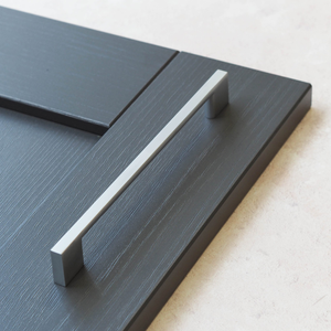Matt Chrome Modern Cabinet Square D Handle with 192mm Centres