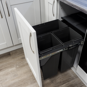 68L Integrated Pull Out Kitchen Waste & Recycling Bin for 500mm Cabinet | Under Counter Storage 1 x 34L + 2 x 17L Compartments