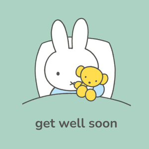 Moonpig Miffy In Bed With Teddy Get Well Soon Card