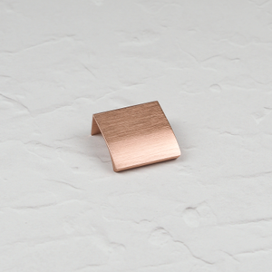 Brushed Rose Copper Edge Lip Pull Cabinet Handles in 3 Lengths - 40mm Length