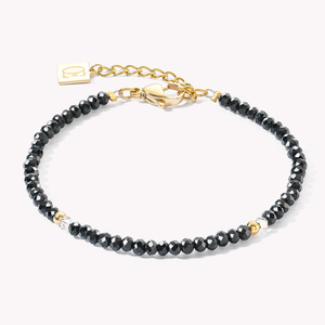 Elegance Crystals Bracelet Gold Plated Black