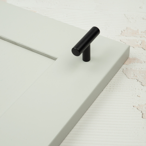 Matt Black Smooth Cabinet T-Bar Handles in 3 Sizes & Matching Pull Knob - 48mm Pull
