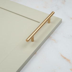 Brass Gold Cabinet T Bar Slim Handles in 3 Sizes & Matching Pull Knob - 128mm Handle
