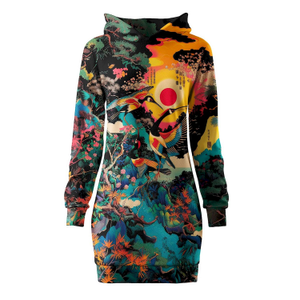 Japanese Heron Oversize Hoodie Dress (3XL)