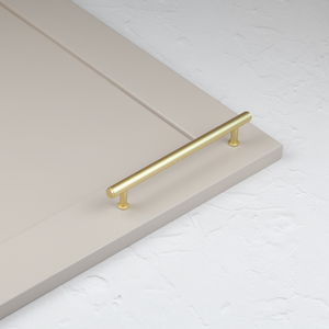 Satin Brass Fluted Bar Cabinet Handles 160mm & 320mm & Matching T-Bar Knob Pull - 160mm Handle