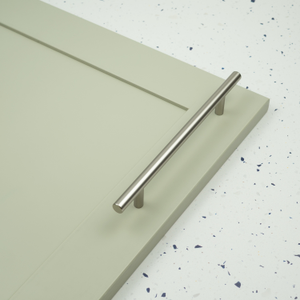 Brushed Nickel Cabinet T Bar Slim Handles in 3 Sizes & Matching Pull Knob - 160mm Handle