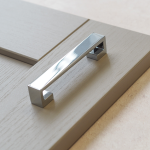 Polished Chrome Modern Under Edge Square D Cabinet Handle 96mm Centres