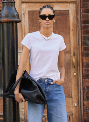 Kiana Organic Cotton V-Neck Slim Tee - 18 (UK Size 18) / Pure White