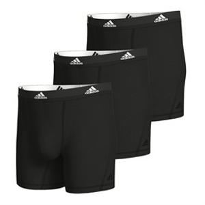 adidas Mens Active Flex Cotton Three Pack Boxers Black
