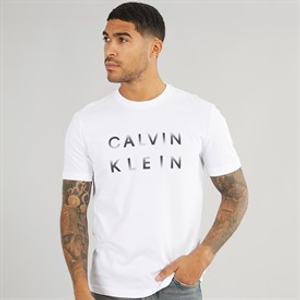Calvin Klein Mens Enlarged Logo T-Shirt Bright White