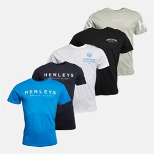 Henleys Mens Multhen Five Pack T-Shirts Assorted