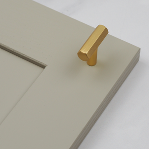 Brushed Brass Hexagon Bar Handles & Matching T-Bar Pull - 40mm Knob
