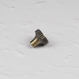 Antique Brushed Brass Ribbed Cabinet Handle Collection in 7 Styles - 30mm Knob
