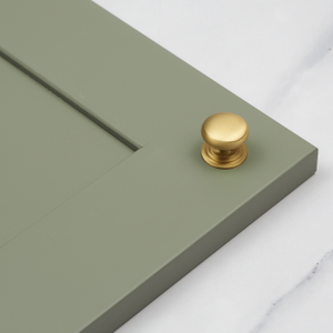 76mm Satin Brass Cup Handle & 3 Sizes of Matching Knobs - 25mm Knob