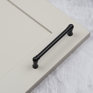 Black Industrial Cupboard Pipe Handle in 3 Sizes - 128mm Handle