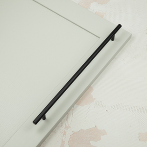 Matt Black Smooth Cabinet T-Bar Handles in 3 Sizes & Matching Pull Knob - 320mm Handle