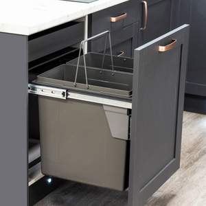 90L 2 x 45L Dark Grey Kitchen Bin for 600mm Cabinet Soft Close Door Mounted Door Fix