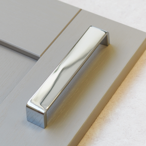 Polished Chrome Cabinet Square Wide D Handles in 4 Sizes - 160mm