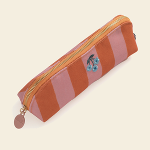 Pink Stripe Pencil Case