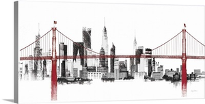 Bridge and Skyline Red