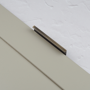 Antique Brass Squared Edge Lip Pull Cabinet Handles in 3 Lengths - 100mm Length
