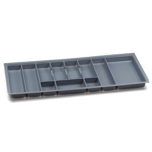 Grey Cutlery Tray Insert for Blum Metabox Drawers in 6 widths x 429mm - 1000mm