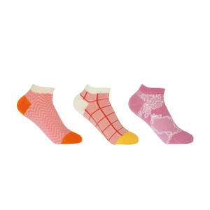 Women's Trainer Sock Bundle - Zigzag, Grid & Delicate (one size)