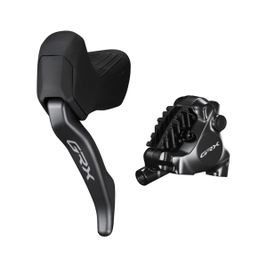 BL-RX825 GRX hydraulic disc brake lever bled with BR-RX820 calliper left rear