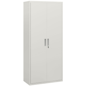 HOMCOM Archivador con Llave Estantes Ajustable Armario Archivador Metálico para Oficina Estudio Salón 80x40x180 cm Blanco