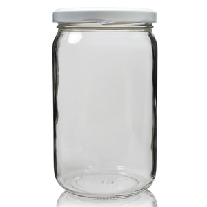 720ml Clear Glass Pasta Sauce Jar With Lid - White