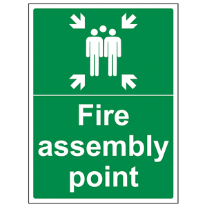 Fire Assembly Point with Family - Portra 150 x 200mm - 2mm Rigid Plastic (None)